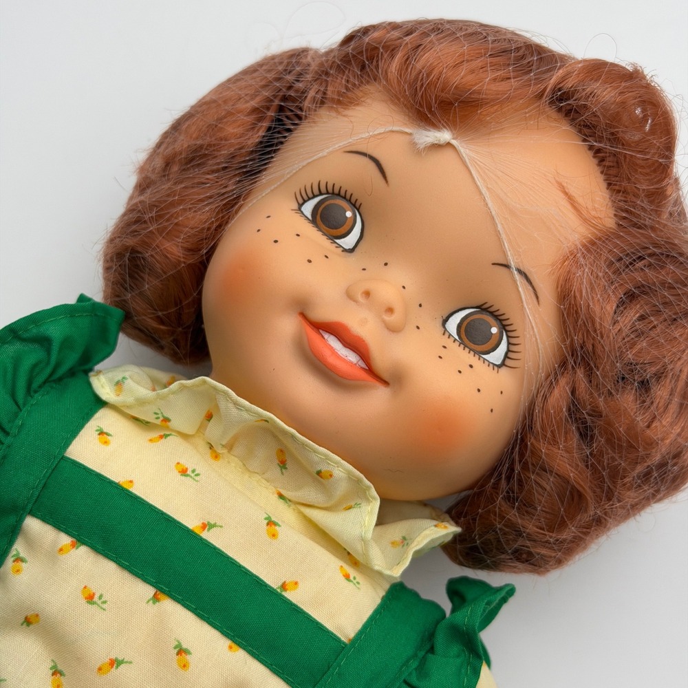 Vintage 1988 Northern Tissue Doll Auburn Hair Freckles Green Floral Blouse